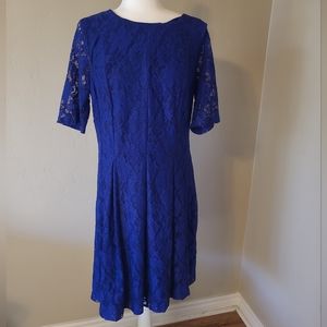 New Directions royal blue lace dress Size 16 nwot